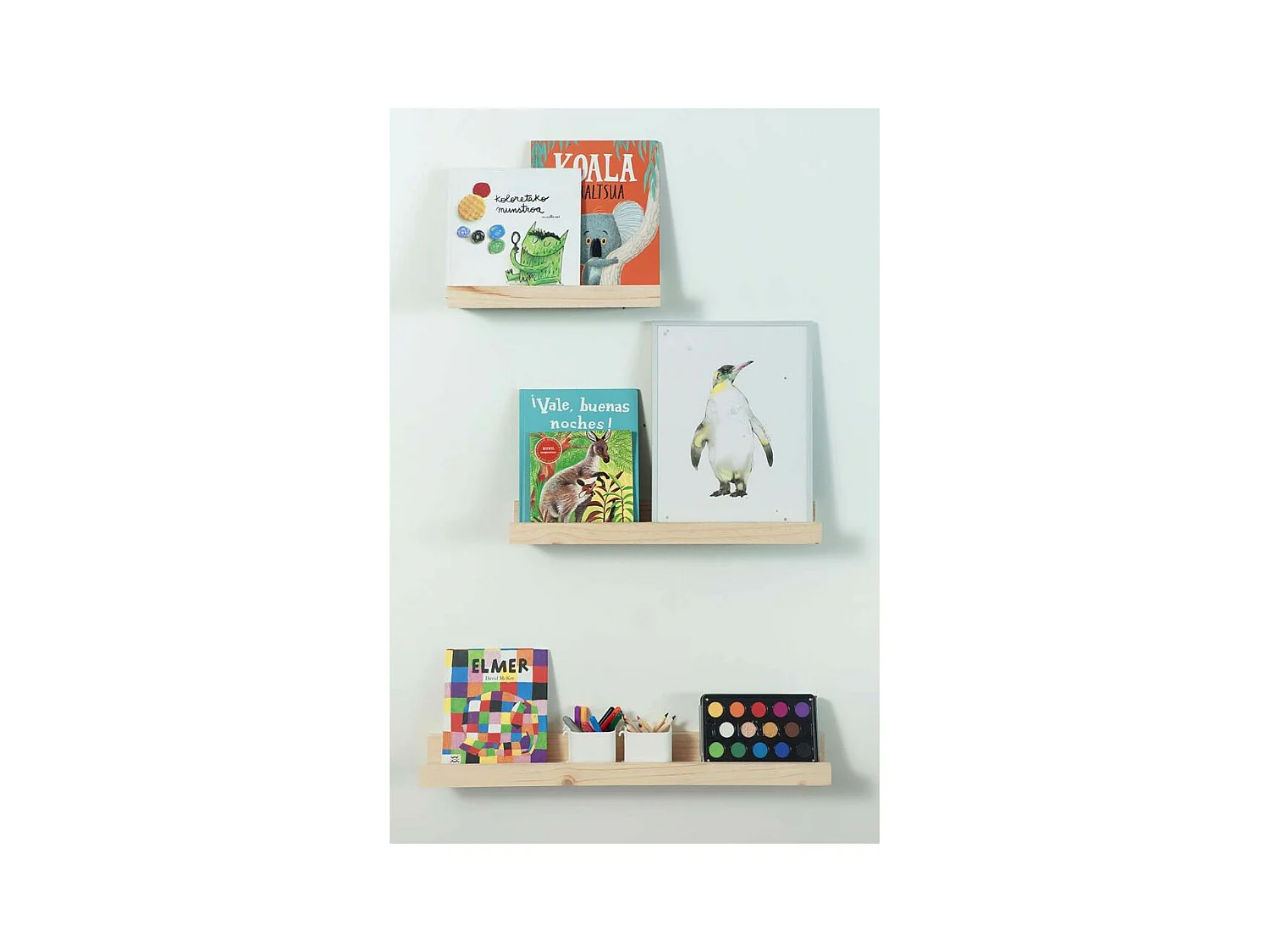 Wandplank van massief grenen - L60 x H7 cm