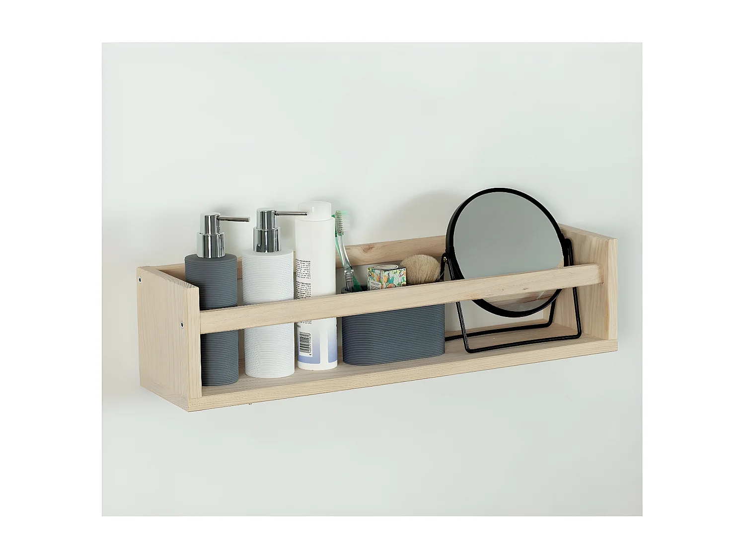 Wandplank van massief grenen - L60 x H15 cm