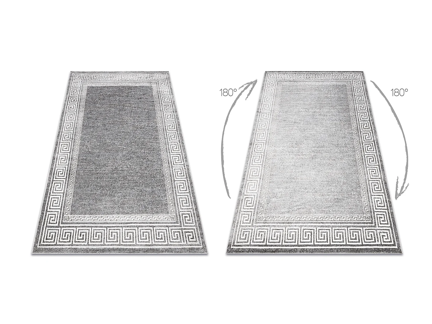Tapijt MATEO 8033/644 Modern grieks, kader - structureel grijs 120x170 cm