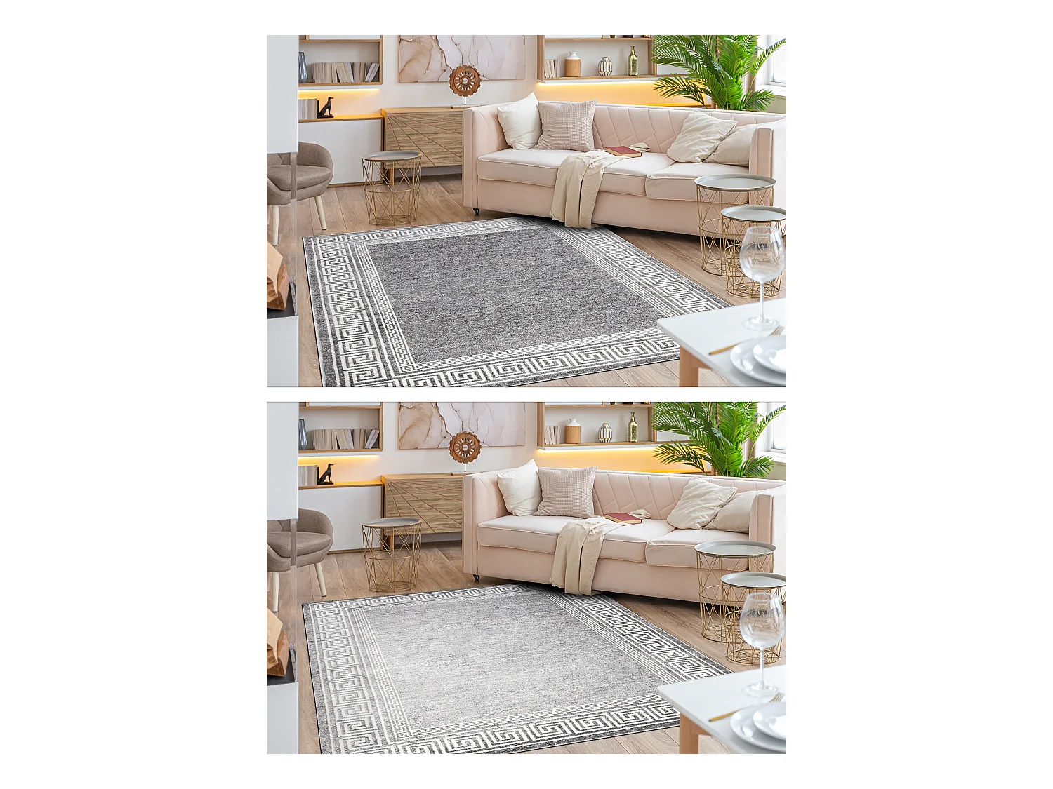Tapijt MATEO 8033/644 Modern grieks, kader - structureel grijs 120x170 cm