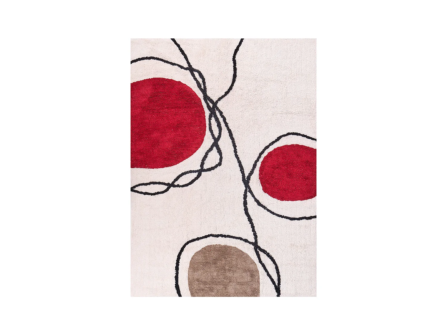 Vloerkleed katoen beige/rood 140 x 200 cm BOLAT