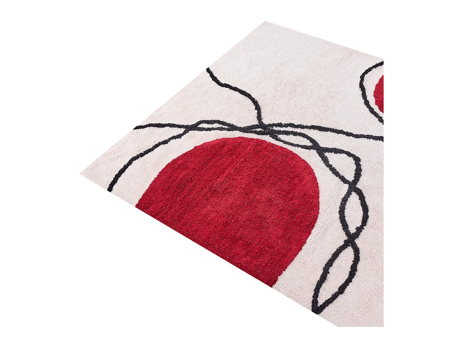 Vloerkleed katoen beige/rood 140 x 200 cm BOLAT