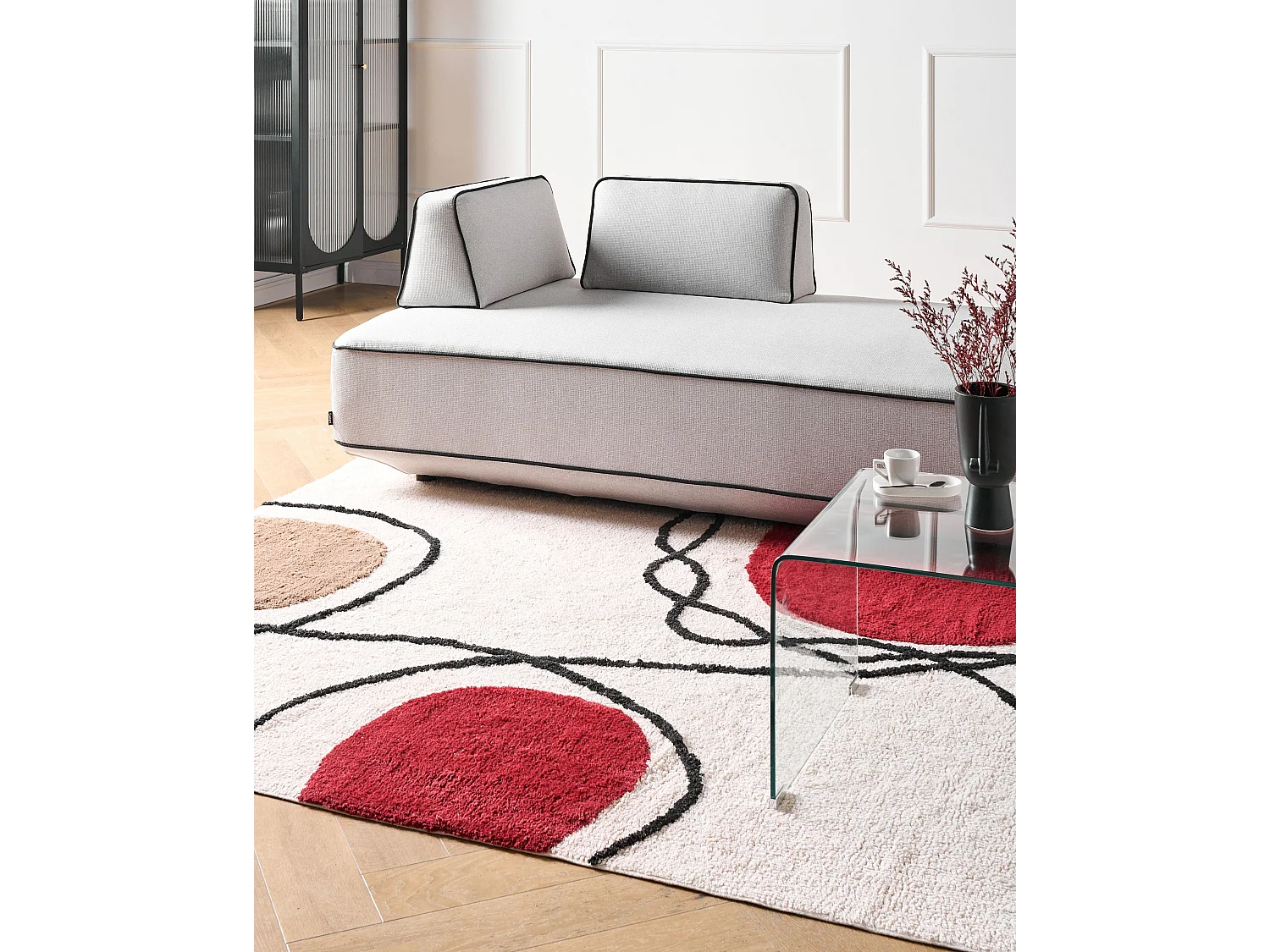 Tapis BOLAT Beige 160 x 230 cm Coton