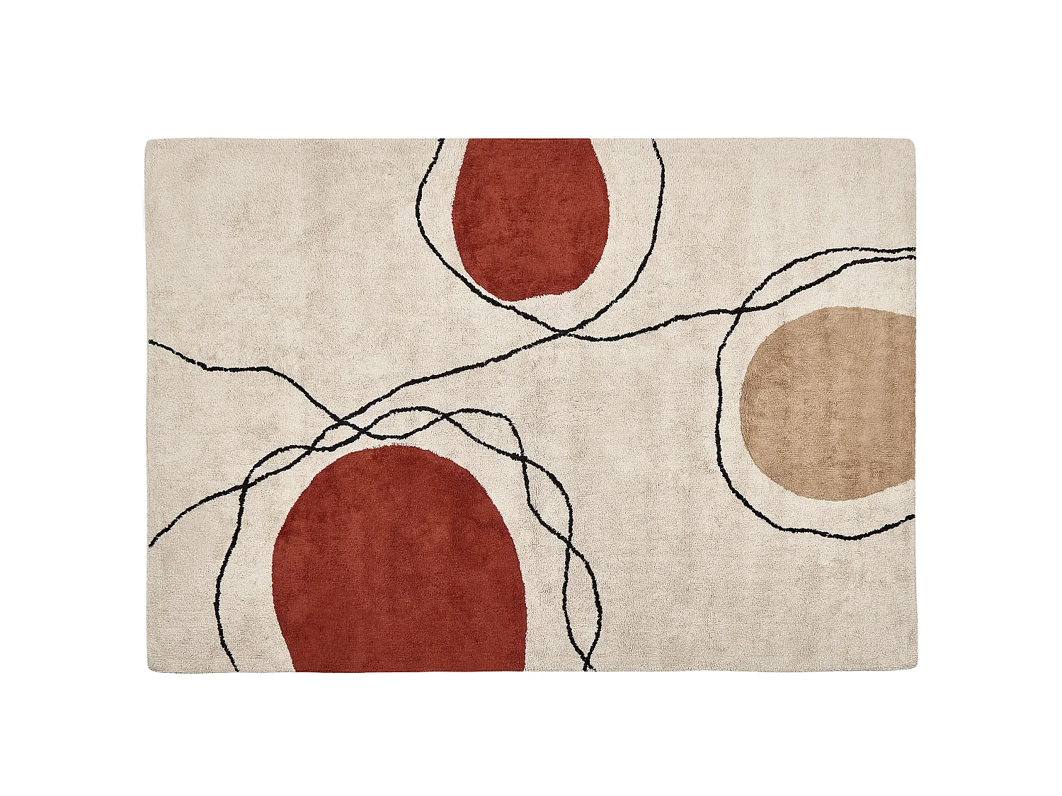 Tapis en coton beige et rouge 160 x 230 cm BOLAT