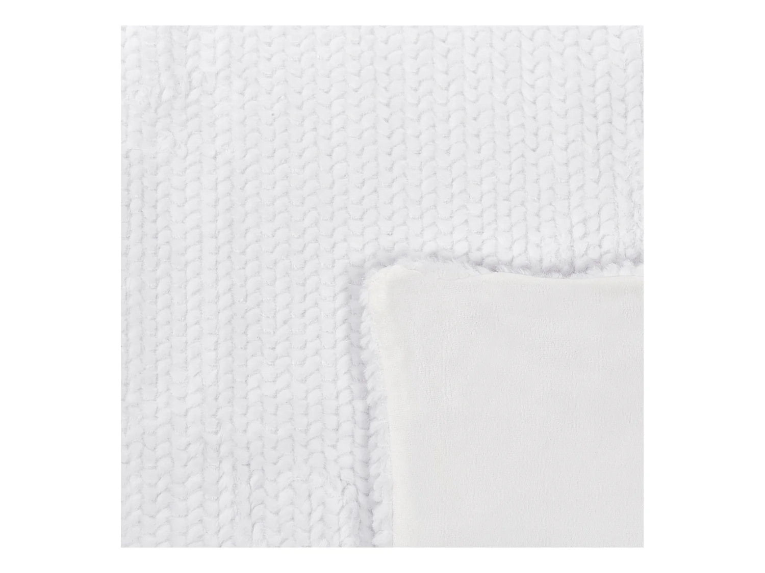 Decke Polyester weiß 200 x 220 cm Wohndecke Überwurf Modern Bjas