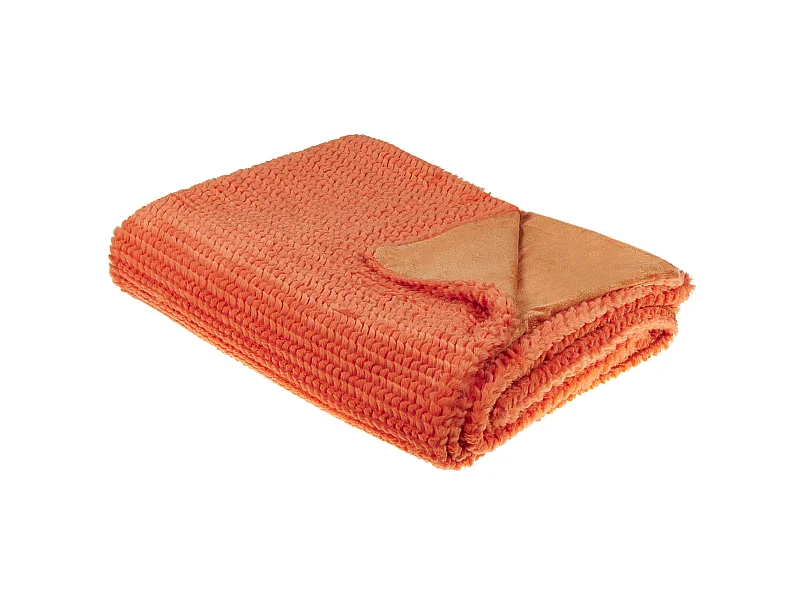 Decke Polyester orange 150 x 200 cm Wohndecke Überwurf Modern Bjas