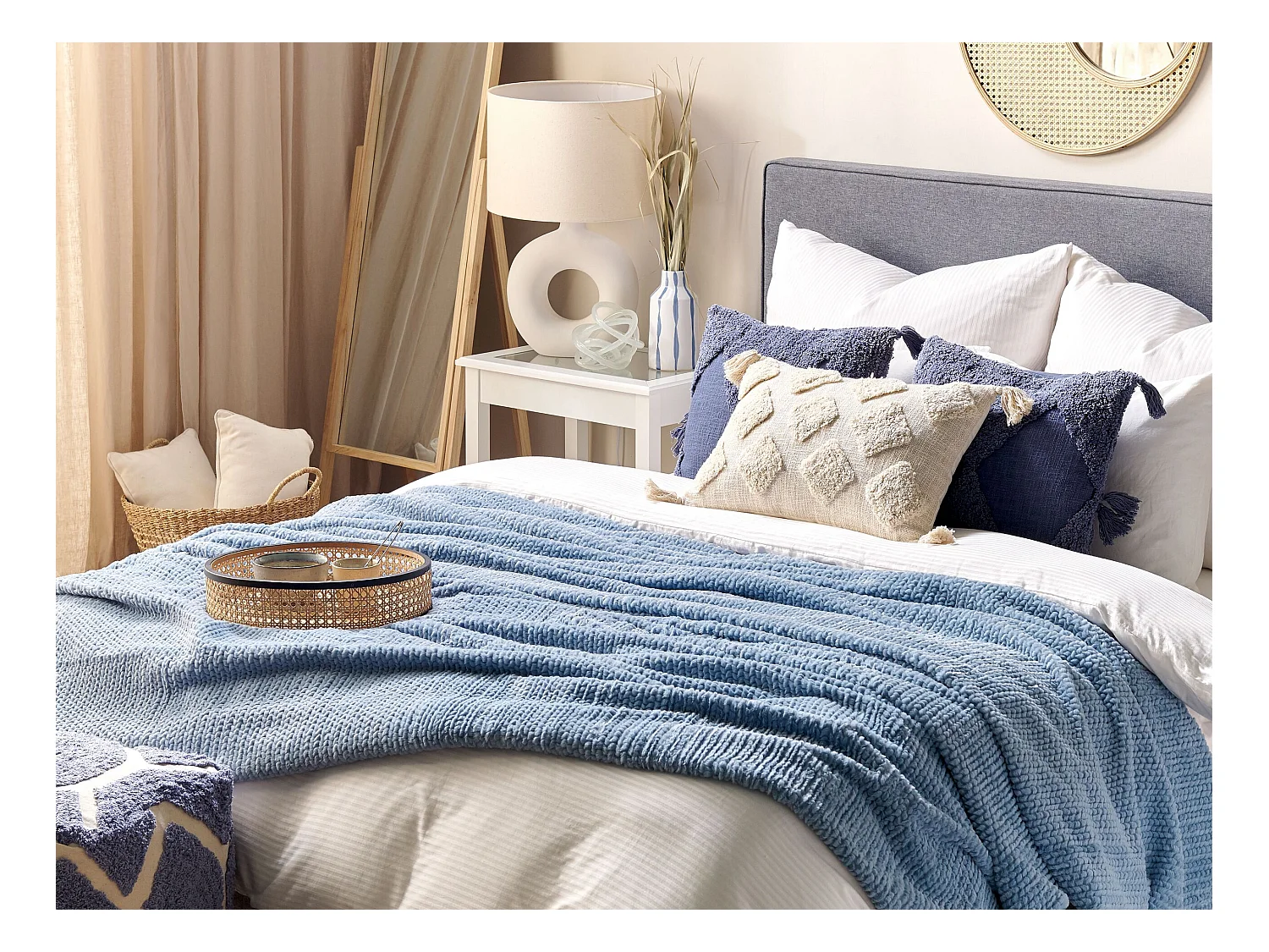 Koc BJAS 200 x 220 cm Niebieski