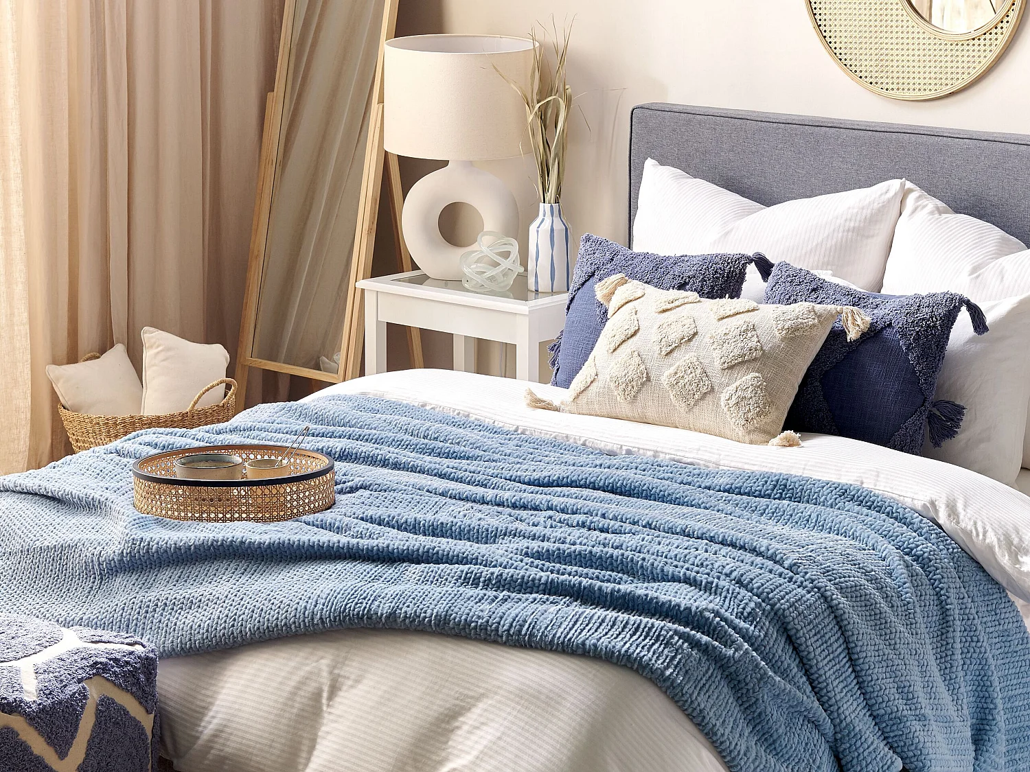 Plaid BJAS 200 x 220 cm Blauw