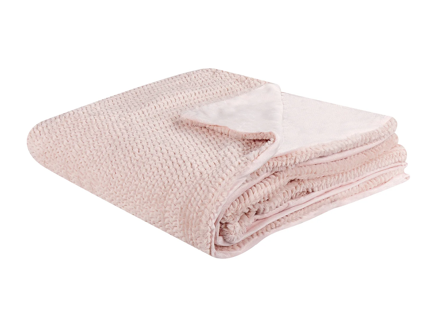 Decke Polyester rosa 200 x 220 cm Wohndecke Überwurf Modern Bjas