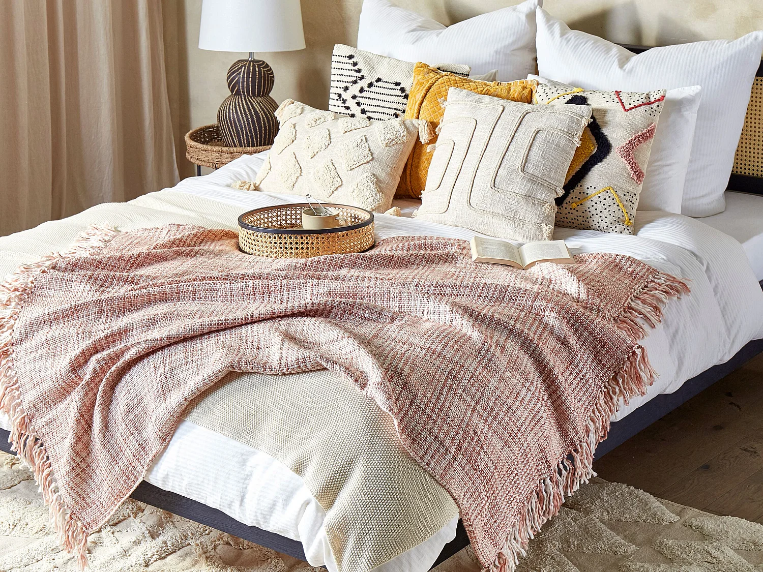 Plaid DEURALI Stof 125 x 150 cm Bruin