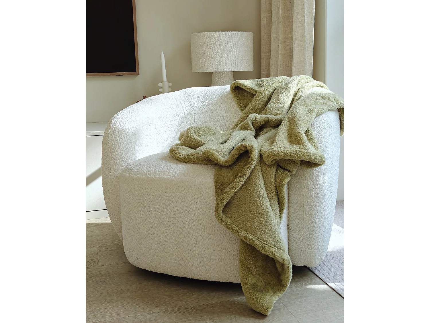 Couverture NAMDU 125 x 150 cm Vert olive