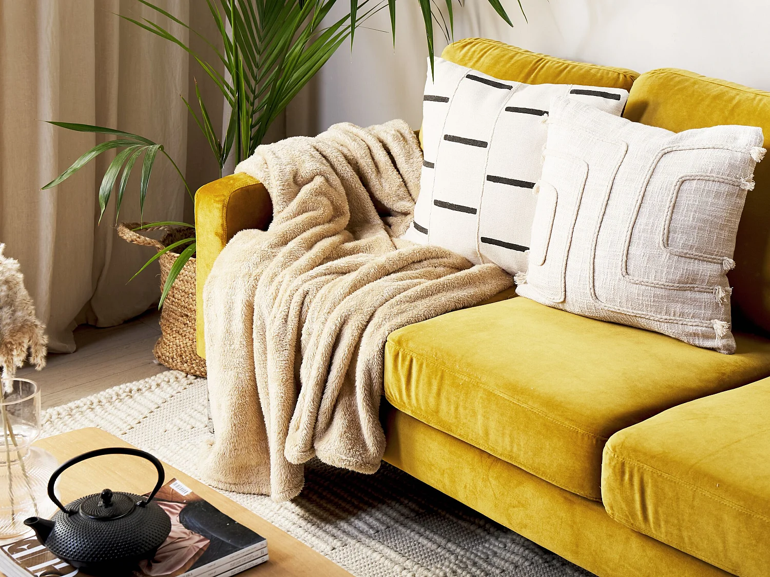 Couverture NAMDU 125 x 150 cm Beige sable