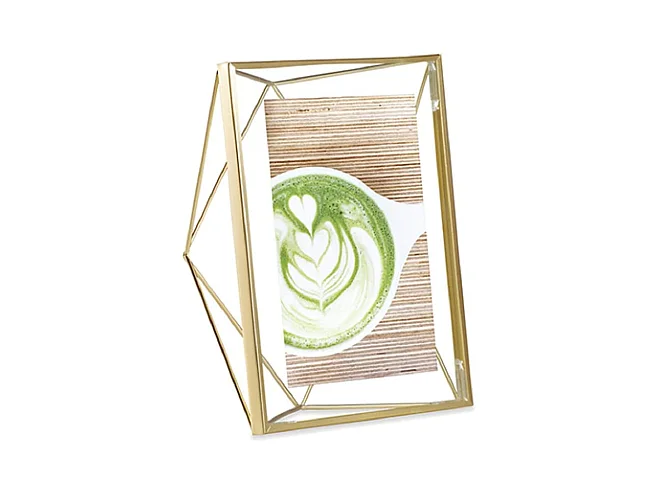 Cadre photo filaire en métal Prisma 10x15cm doré