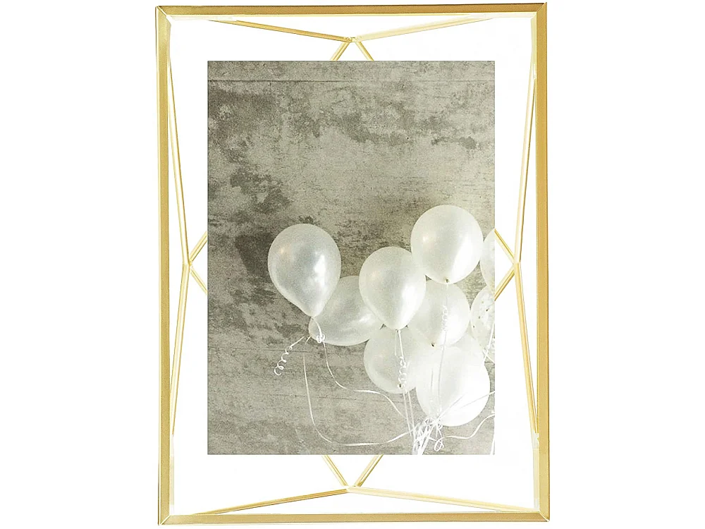 Cadre photo filaire en métal Prisma 10x15cm doré