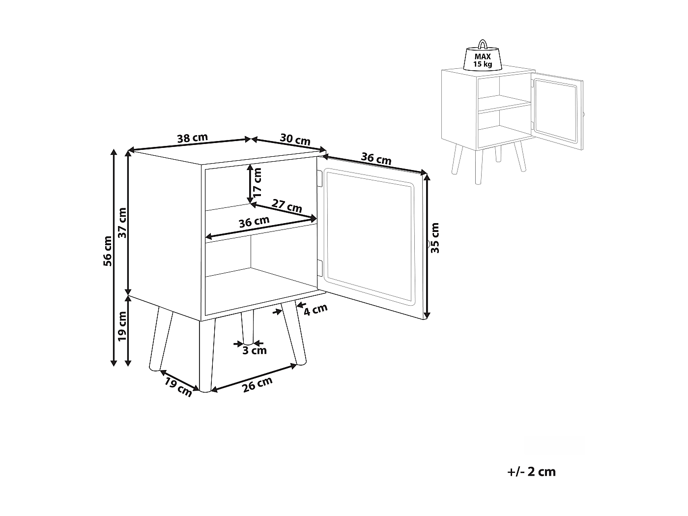 Table de chevet bois clair ALMO