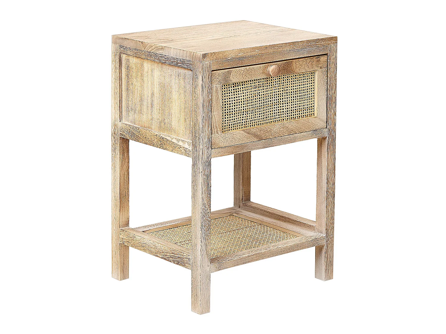 Table de nuit à 1 tiroir ESTO Bois de paulownia Marron clair