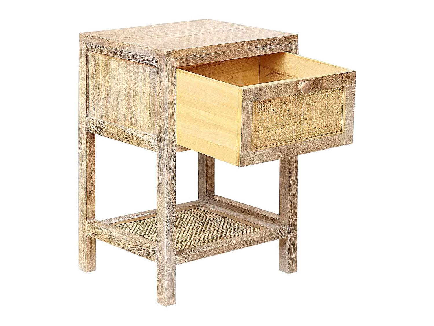 Table de nuit à 1 tiroir ESTO Bois de paulownia Marron clair