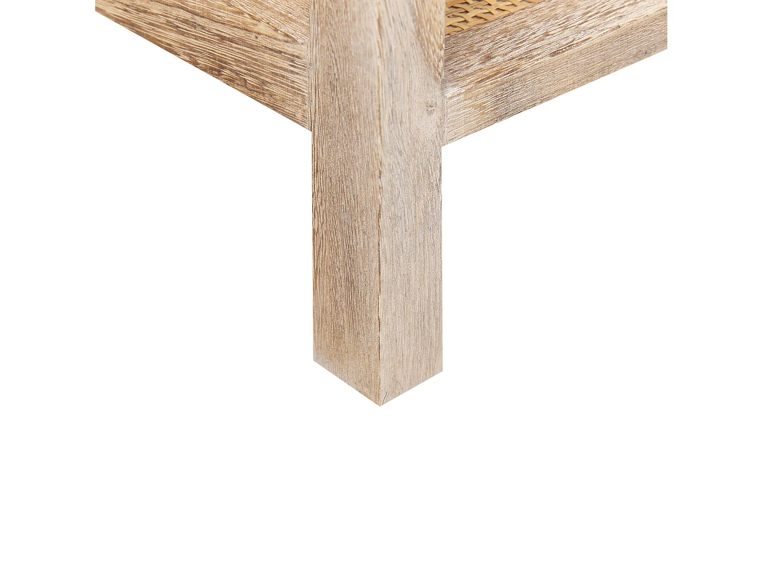 Nachttisch Rattan Paulowniaholz heller Holzfarbton mit Schublade Rustikal Esto