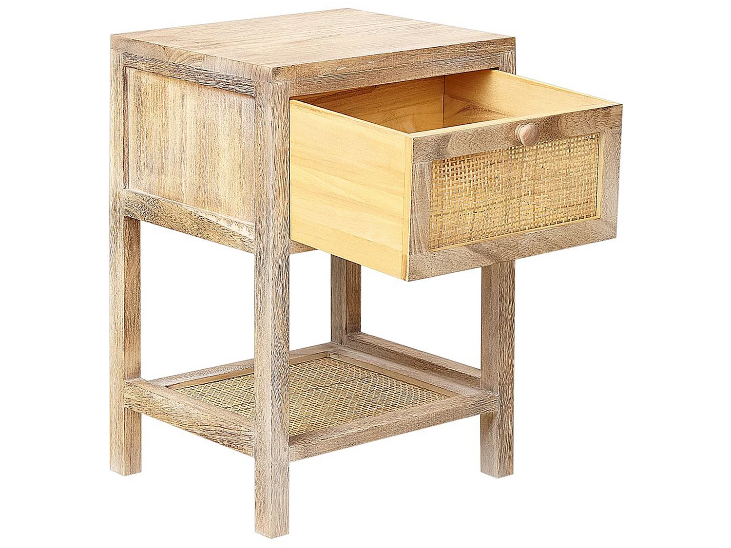 Table de nuit à 1 tiroir ESTO Bois de paulownia Marron clair