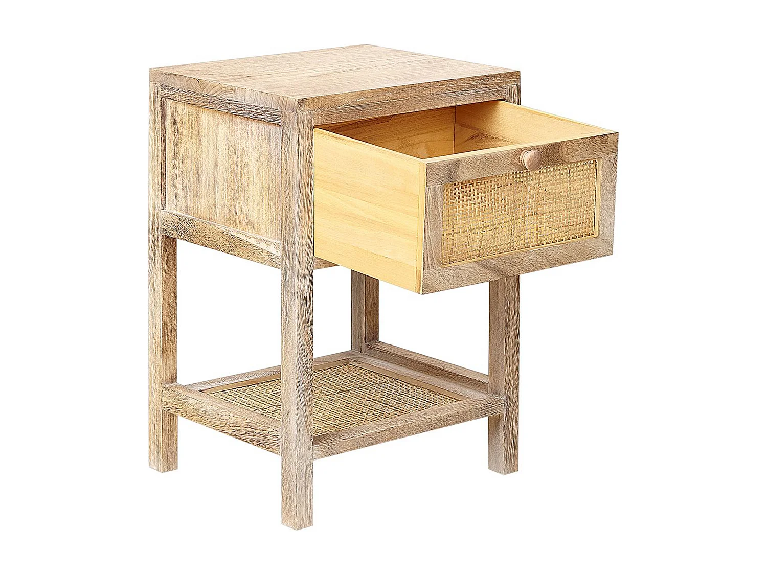 Table de nuit à 1 tiroir ESTO Bois de paulownia Marron clair
