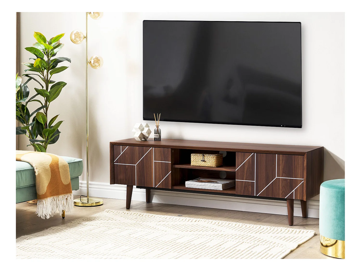 Mueble TV FRANKLIN Marrón oscuro