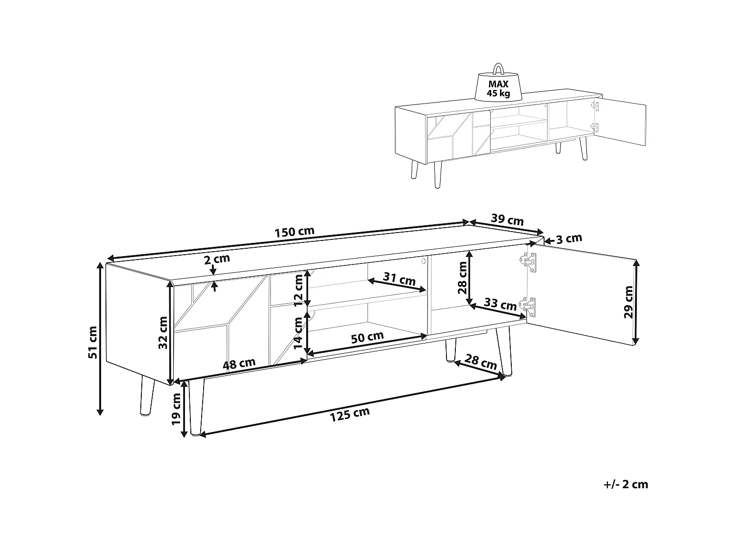 Mueble TV FRANKLIN Marrón oscuro