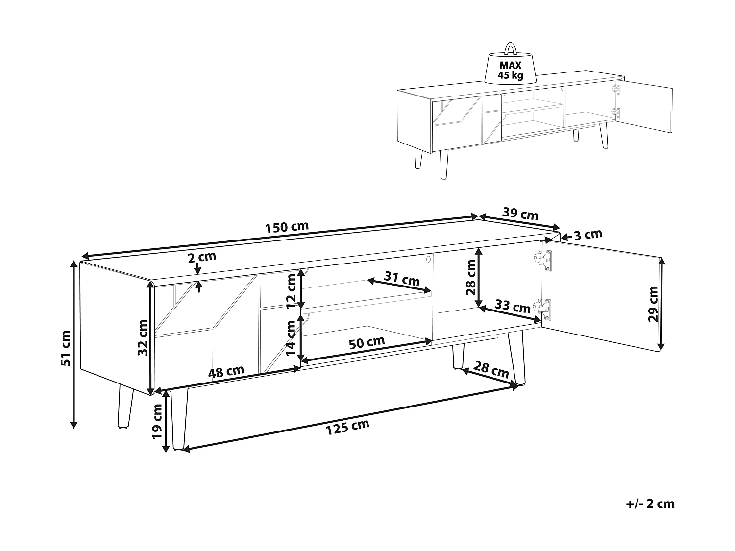 Szafka RTV FRANKLIN Ciemnobrązowy