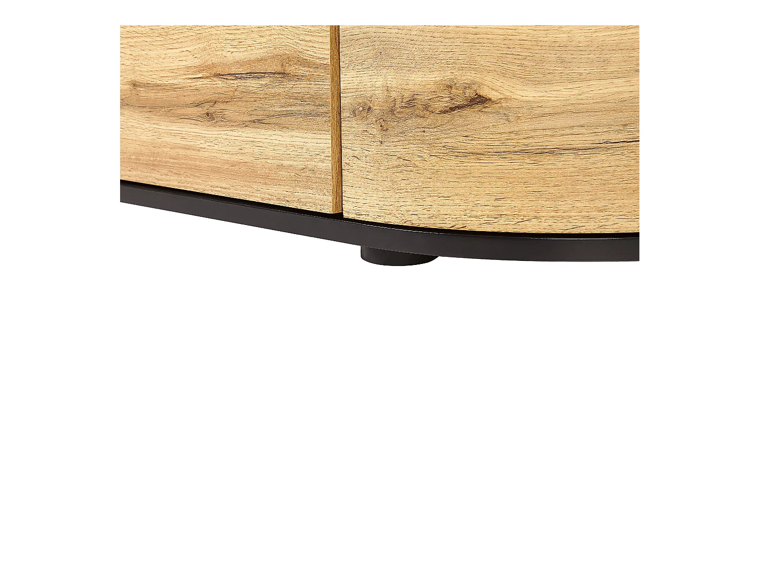 TV-Schrank heller Holzfarbton / schwarz 160x40x44 cm mit 2 Schubladen Jerome