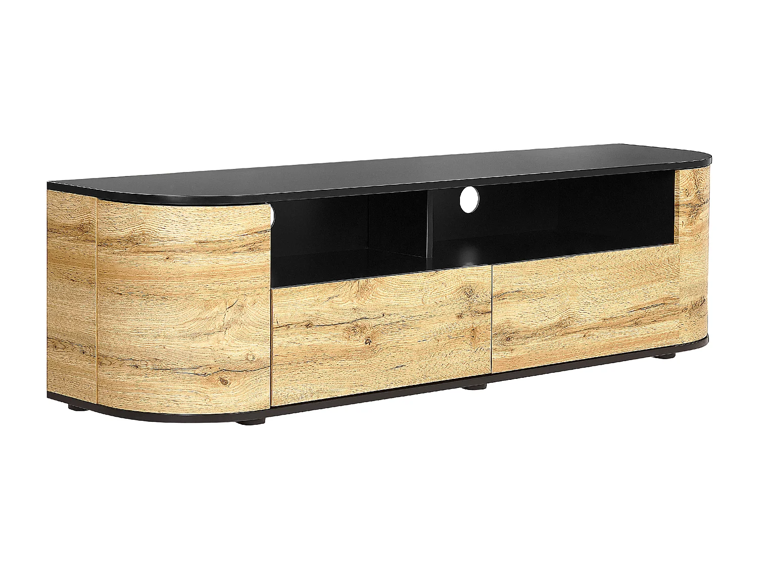 Meuble TV JEROME Marron/noir