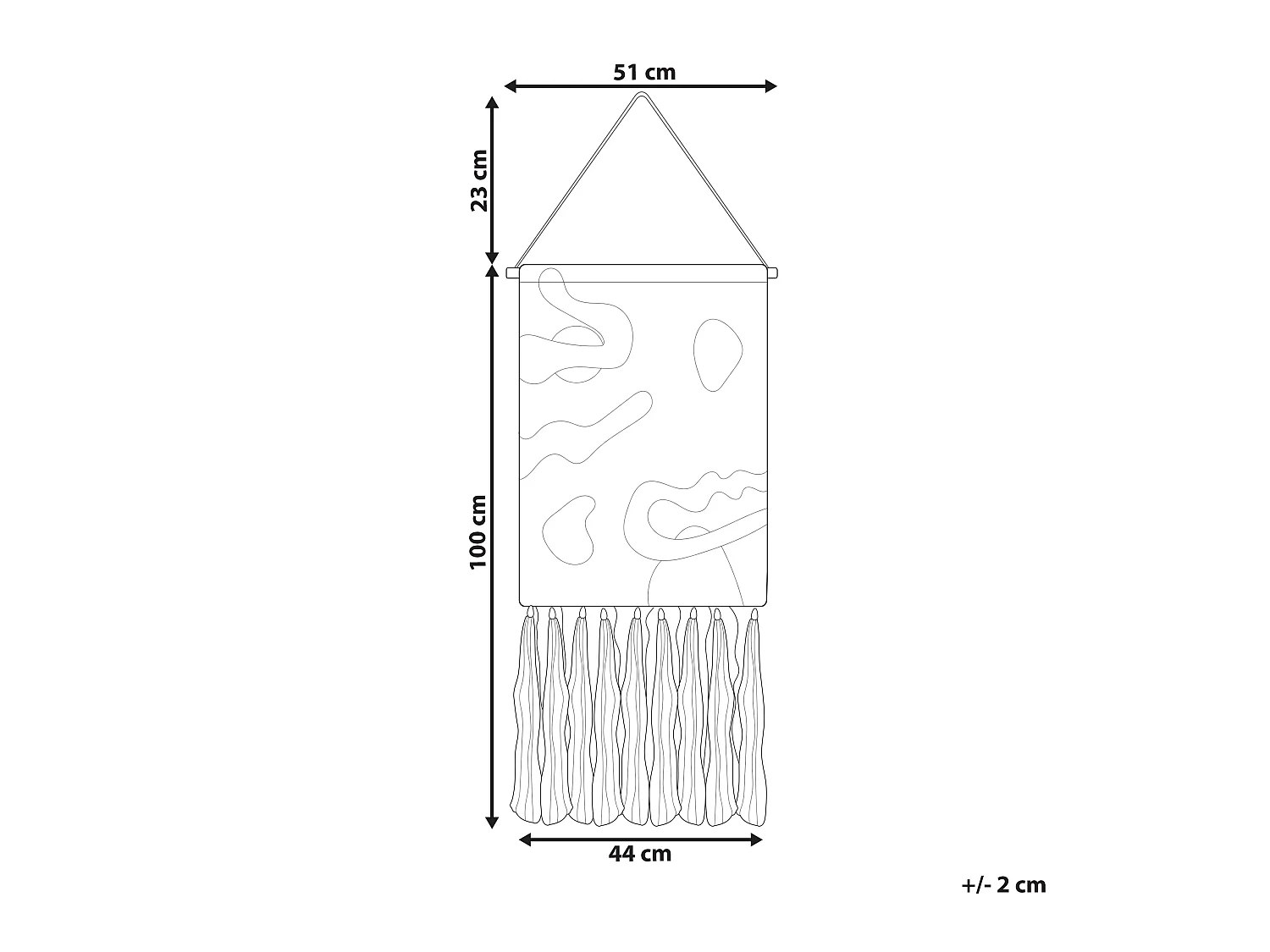 Makrama ścienna KALAT Bawełna 123 cm Kolorowy