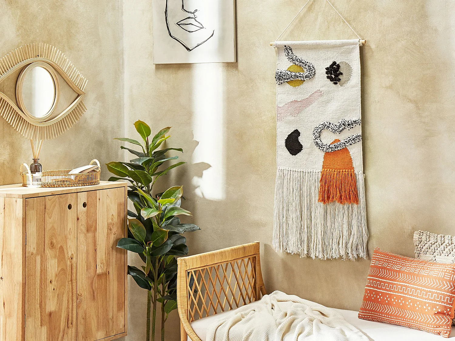 Suspension murale en tissu KALAT Coton 123 cm Multicolore