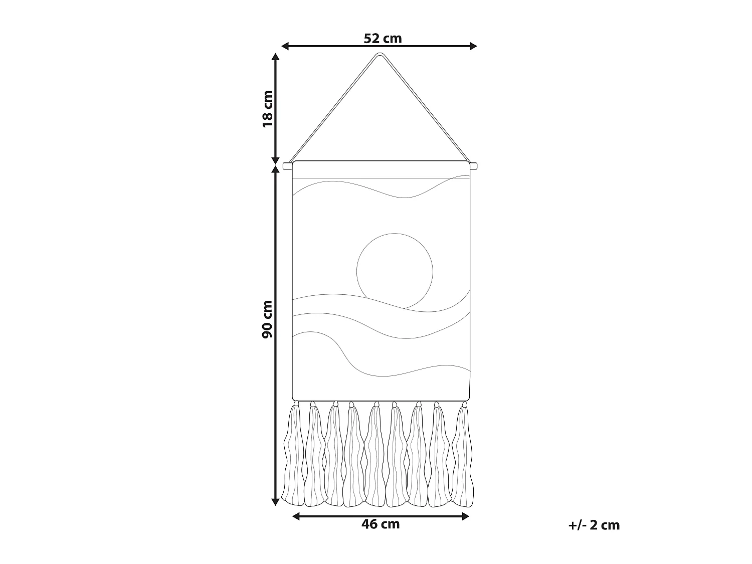 Makrama ścienna HASILPUR Bawełna 108 cm Kolorowy