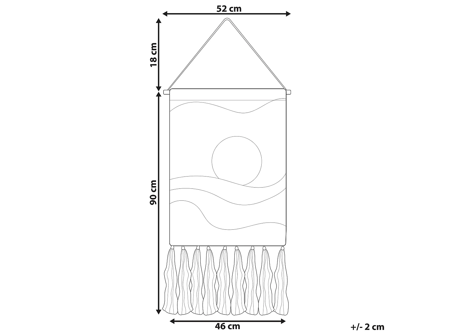 Suspension murale en tissu HASILPUR Coton 108 cm Multicolore