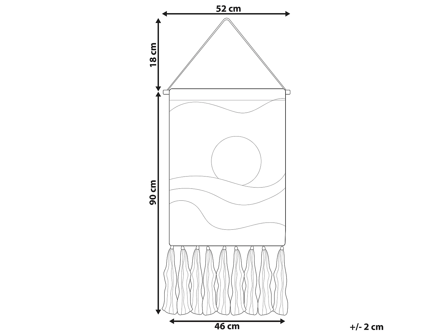 Decoración de pared de tela HASILPUR Algodón 108 cm Multicolor