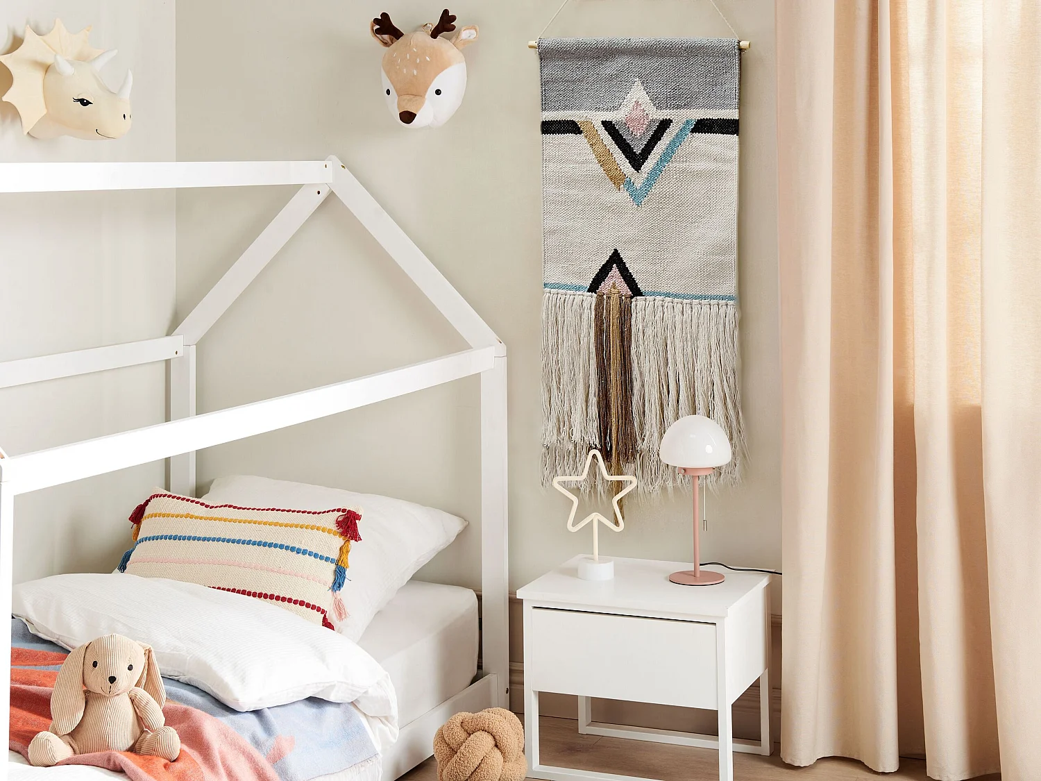 Stoffen wanddecoratie KABIRWALA Katoen 116 cm Beige