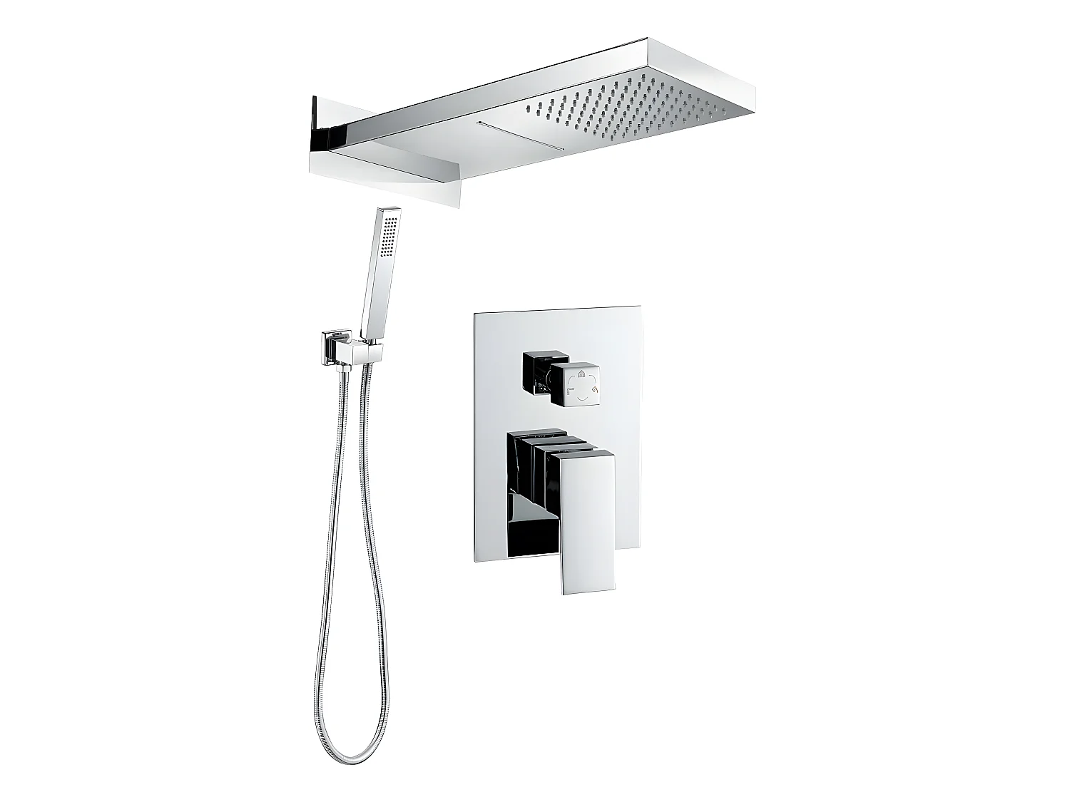 Conjunto de ducha empotrada monomando NIAGARA cromada Cromado