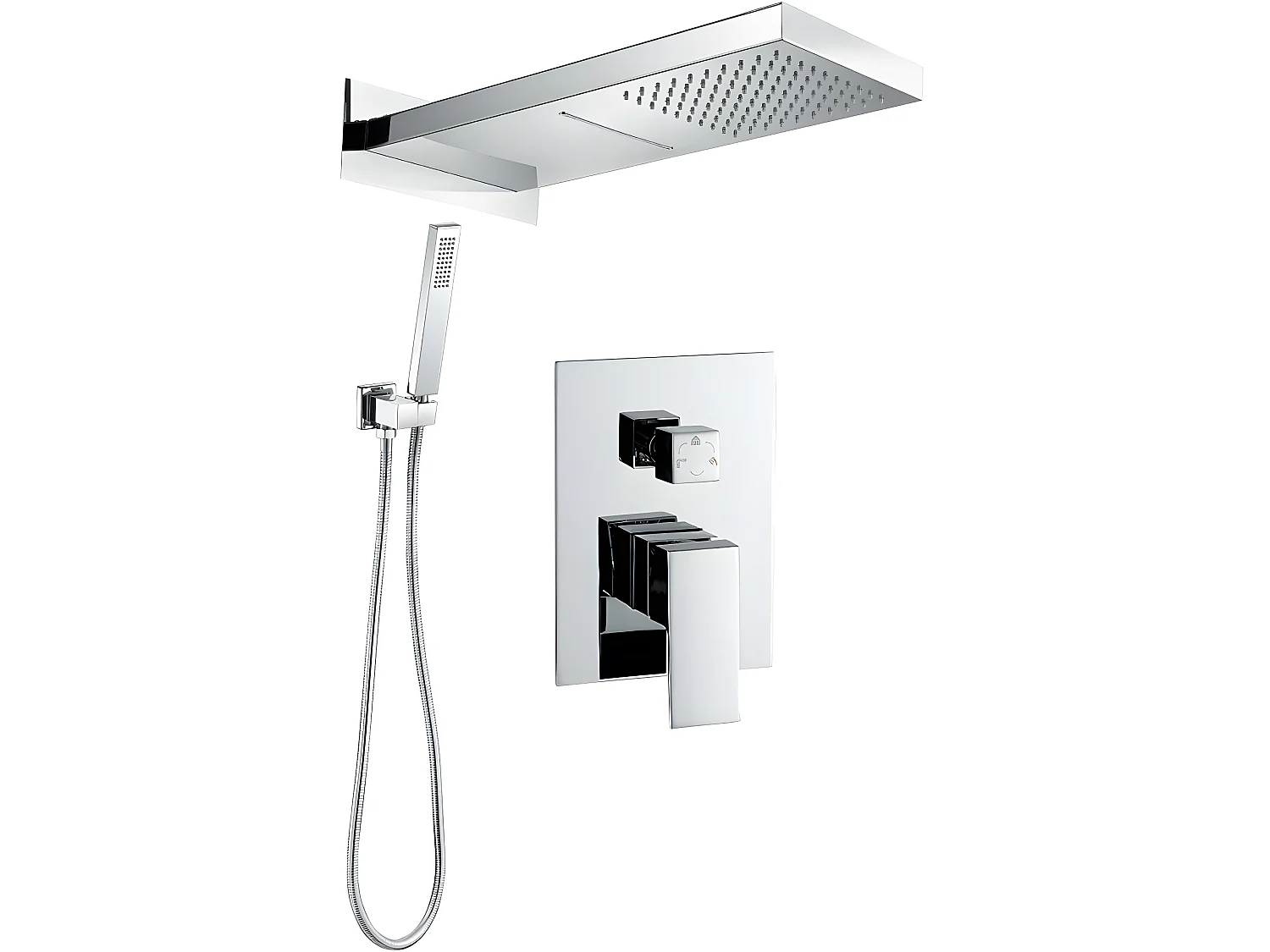 Ensemble de douche encastré monocommande NIAGARA chromé