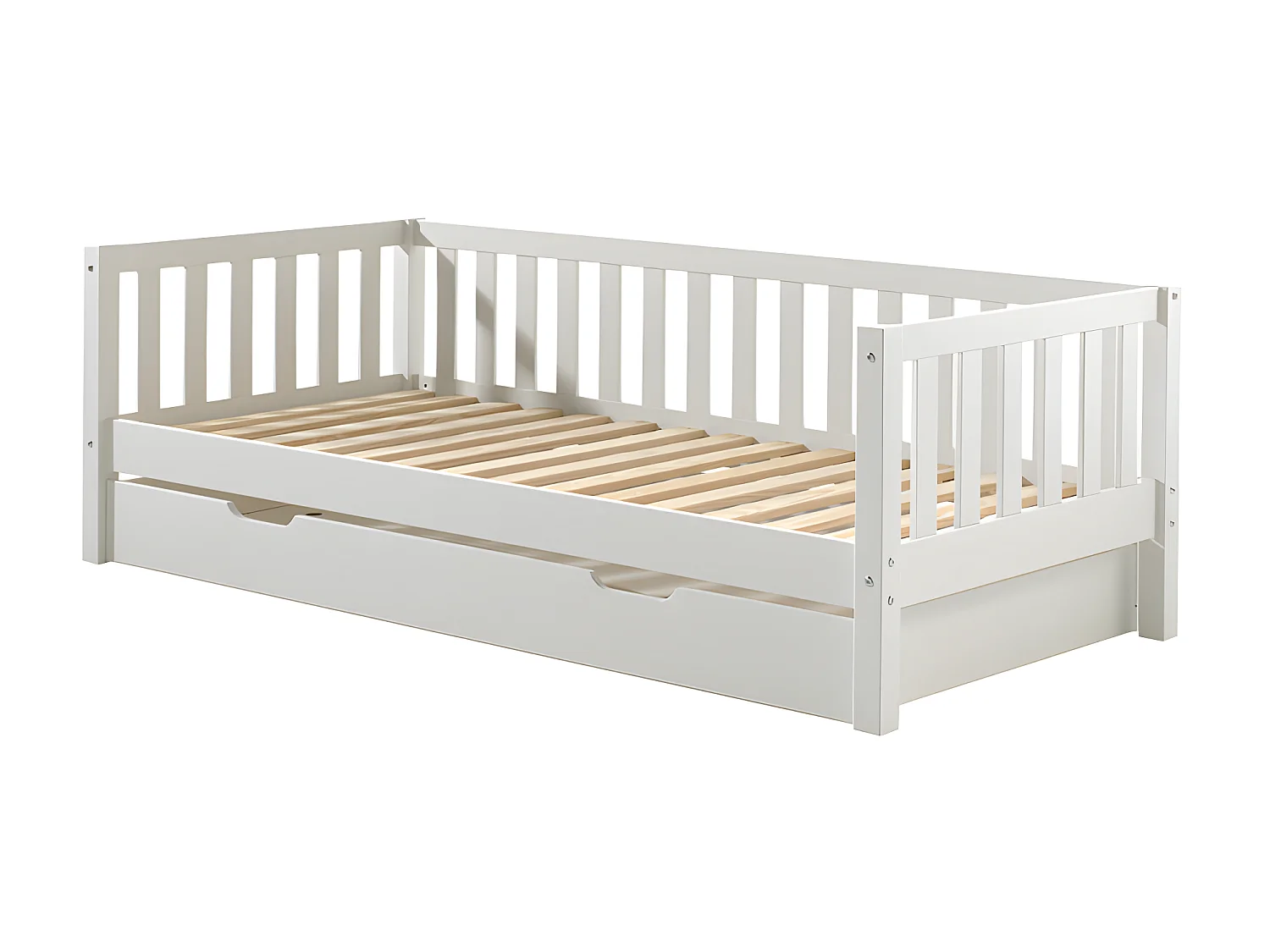 Pack - Lit Capitaine Enfant & Tiroir "Fritz" 90x200cm Blanc