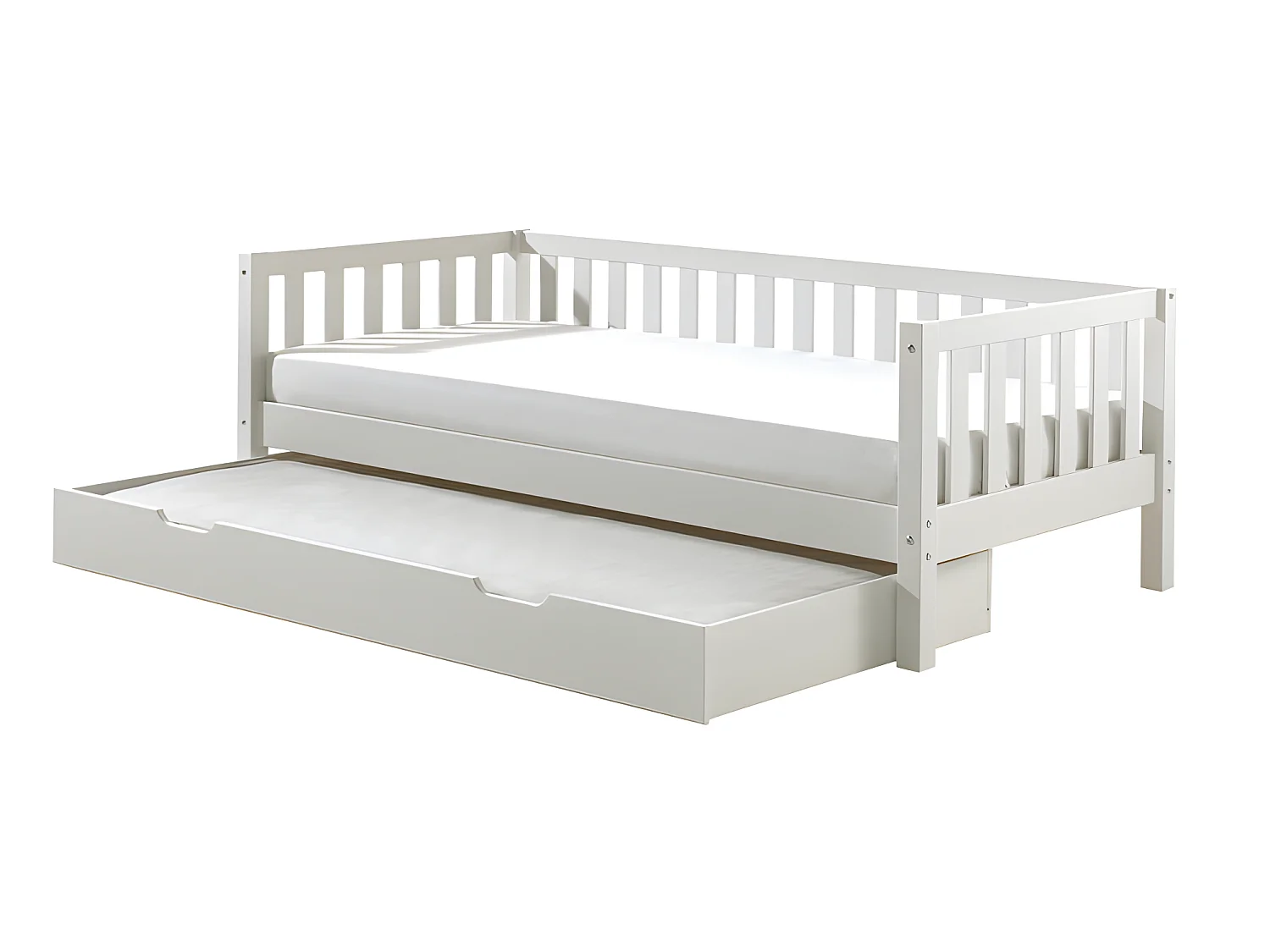 Pack - Lit Capitaine Enfant & Tiroir "Fritz" 90x200cm Blanc