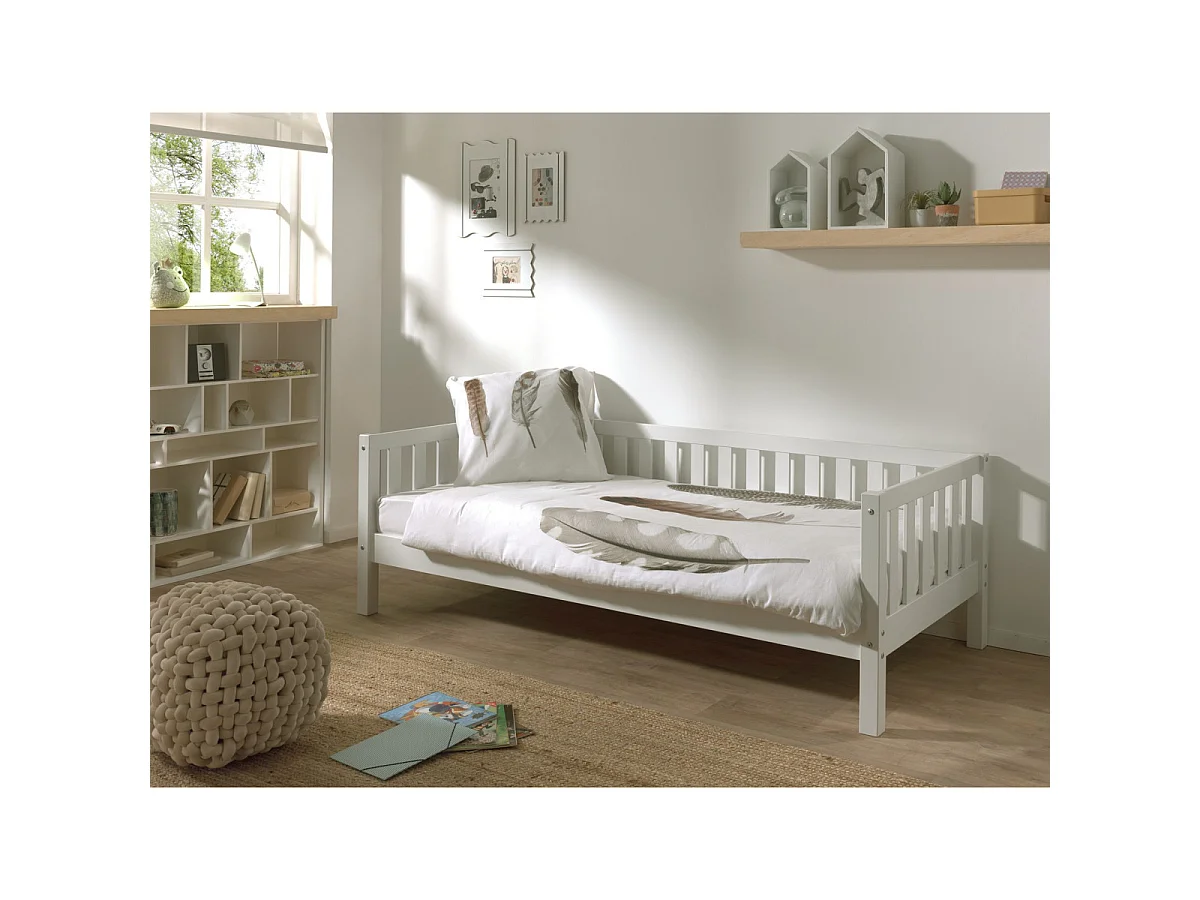 Pack - Lit Capitaine Enfant & Tiroir "Fritz" 90x200cm Blanc