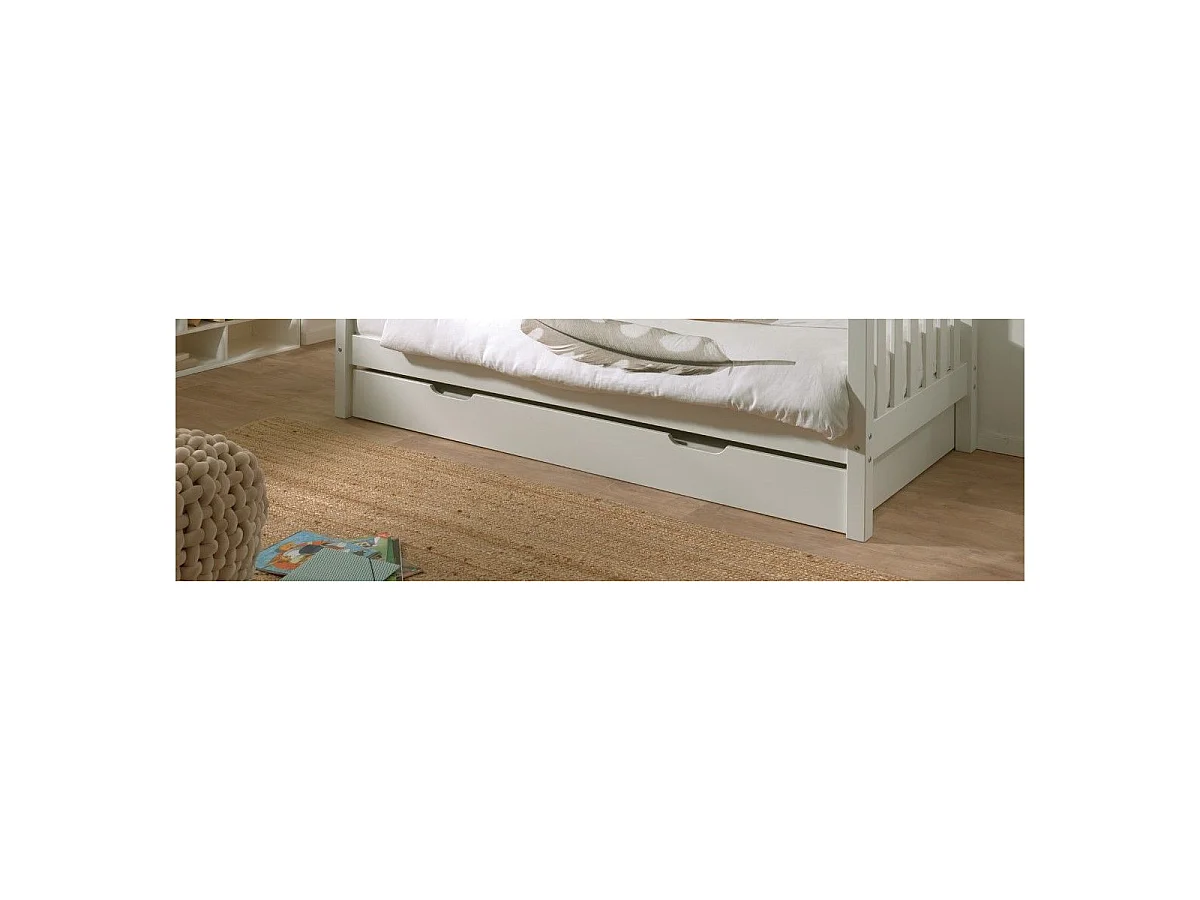 Pack - Lit Capitaine Enfant & Tiroir "Fritz" 90x200cm Blanc