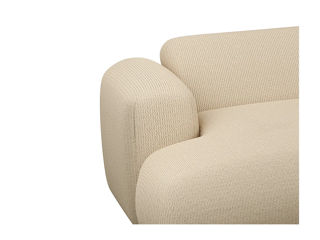 Ecksofa - Ecke rechts - Strukturstoff - Beige - POGNI von Maison Céphy