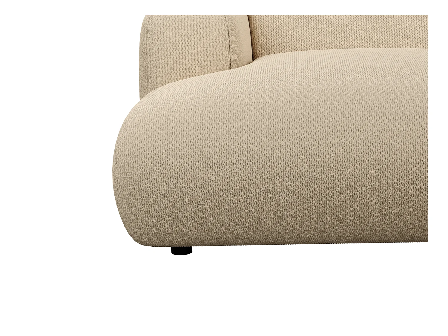 Ecksofa - Ecke rechts - Strukturstoff - Beige - POGNI von Maison Céphy