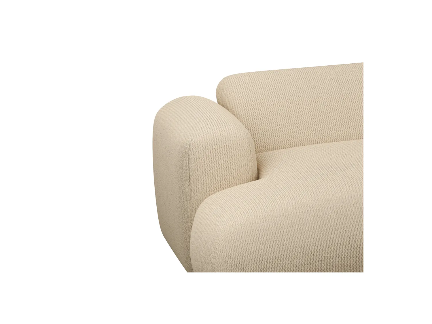 Ecksofa - Ecke rechts - Strukturstoff - Beige - POGNI von Maison Céphy