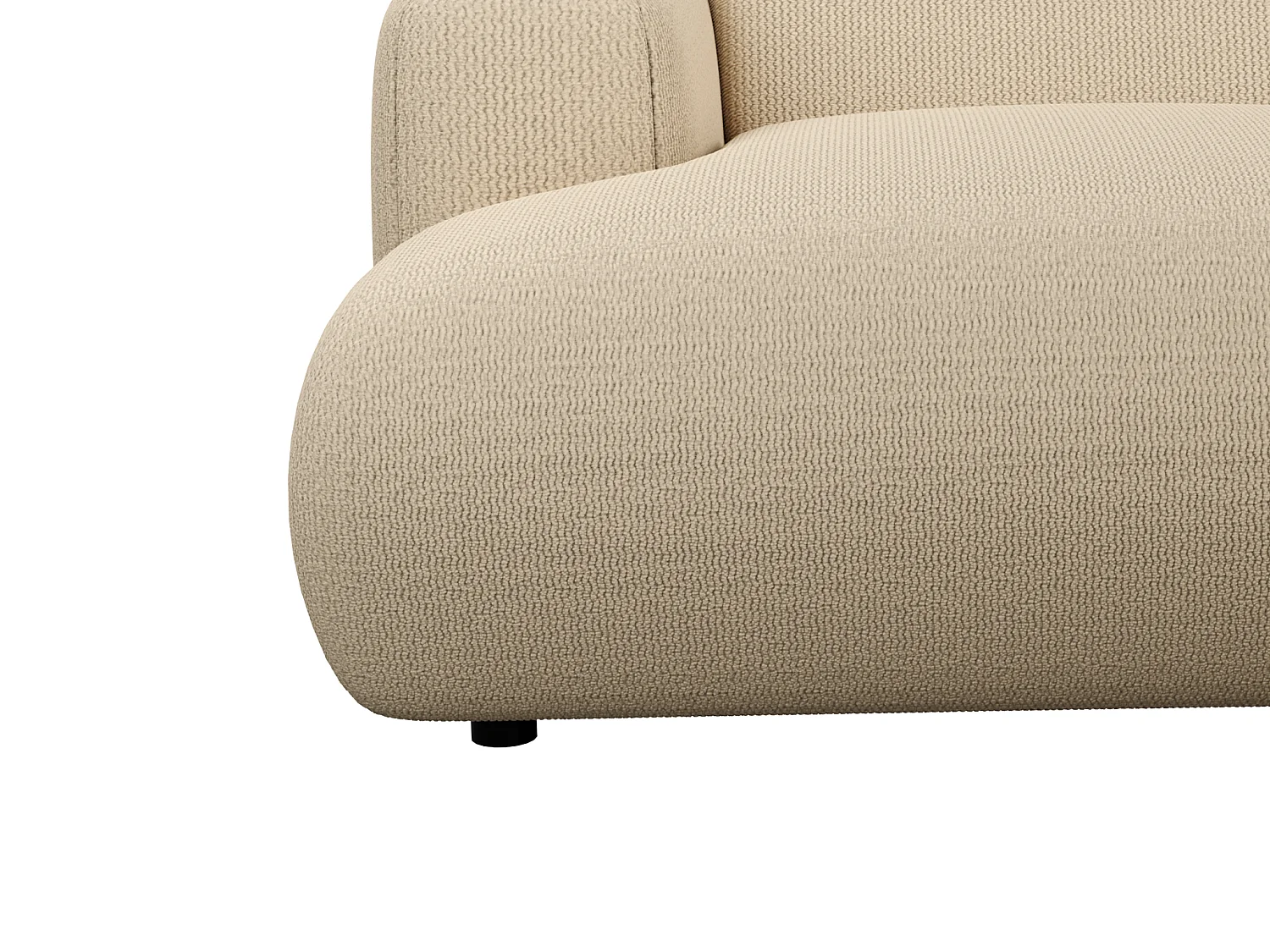 Canapé d'angle droit en tissu côtelé fines côtes beige POGNI de Maison Céphy