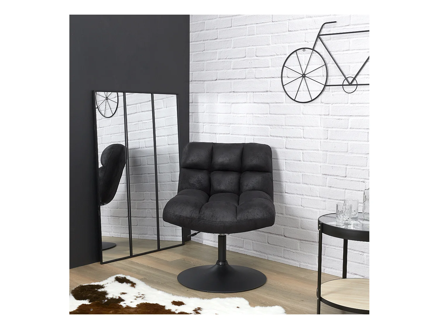 Fauteuil Noir Vintage Indus M1 Noir