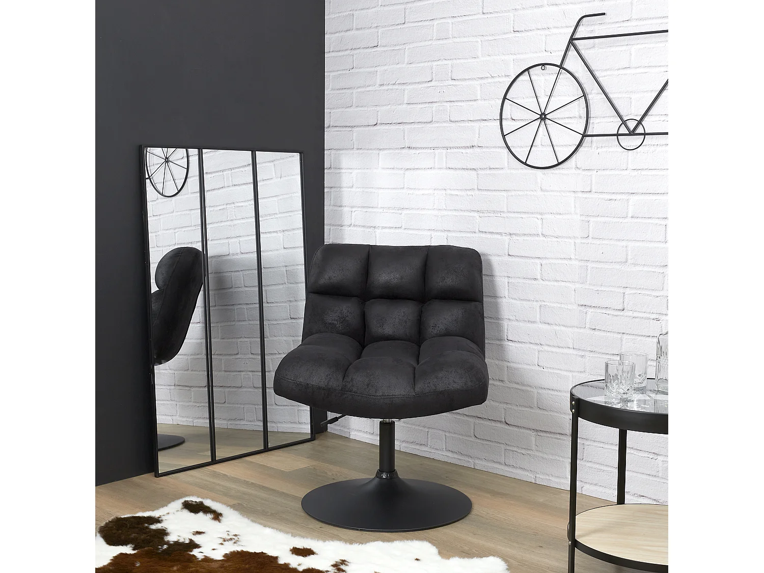 Fauteuil Noir Vintage Indus M1 Noir