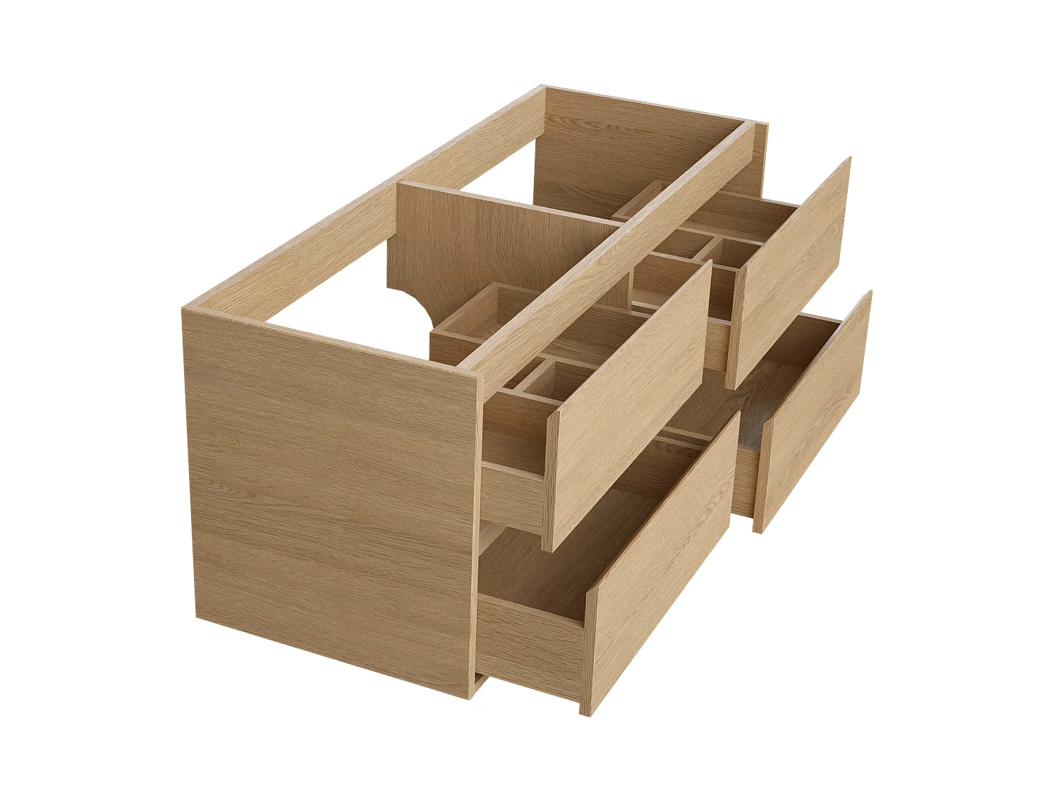 Szafka podumywalkowa wisząca z płytą - Fornir Dąb - 120 cm - MILIPAM