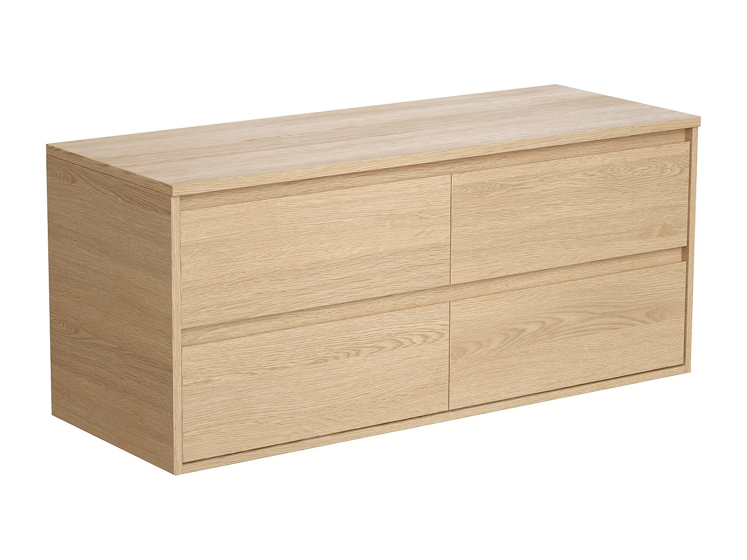 Waschbeckenunterschrank hängend mit Platte - 120 cm - Eichenholzfurnier - M günstig online kaufen