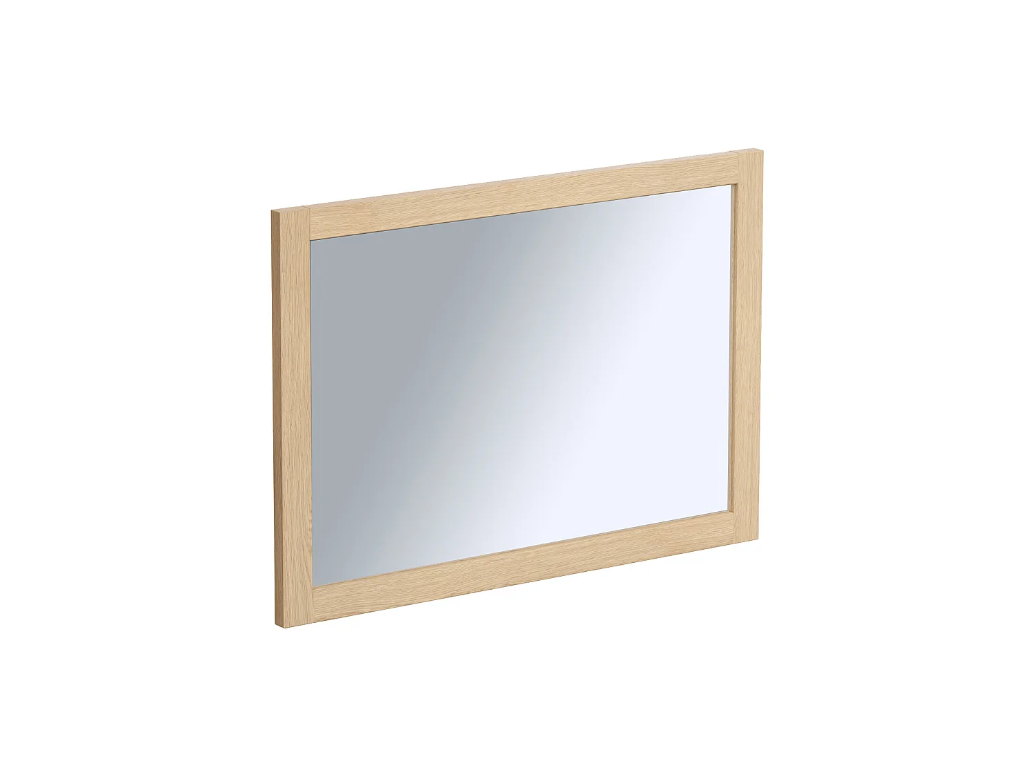 Hangend badkamermeubel met ingebouwde wastafel en spiegel - Eiken fineer - 80 cm - MILIPAM